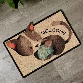 

[Door Mat] Pet Special-shaped Nordic Door, Entrance Door Rubbing Mat, Household Silk Ring, Hallway Door Mat
