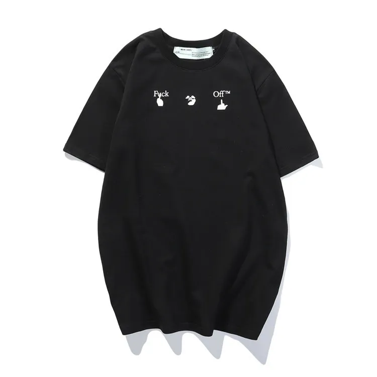 

2020 Spring Summer Popular Brand Ow Base-Printed Letter Crew Neck Men And Women Pullover Short Sleeve T-shirt