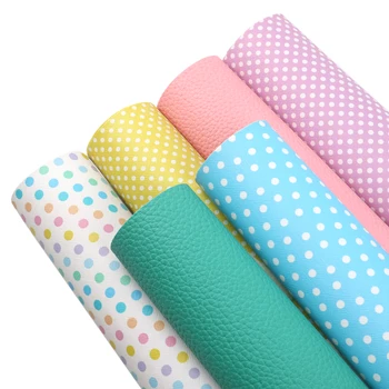 

David accessories 20*34cm dot faux artificial Synthetic leather fabric hair bow diy decoration crafts 6piece/set,1Yc7302