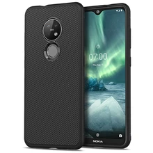 Untuk Nokia 7.2 6.2 Silikon Case Slim Non-Slip Tekstur Serat Karbon Lembut TPU Kembali Penutup untuk Nokia 7.2 case Funda Shockproof(China)