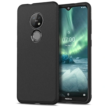 

For Nokia 7.2 6.2 Case Silicone Slim Non-slip Texture Carbon Fiber Soft TPU Back Cover For Nokia 7.2 Case Funda Shockproof