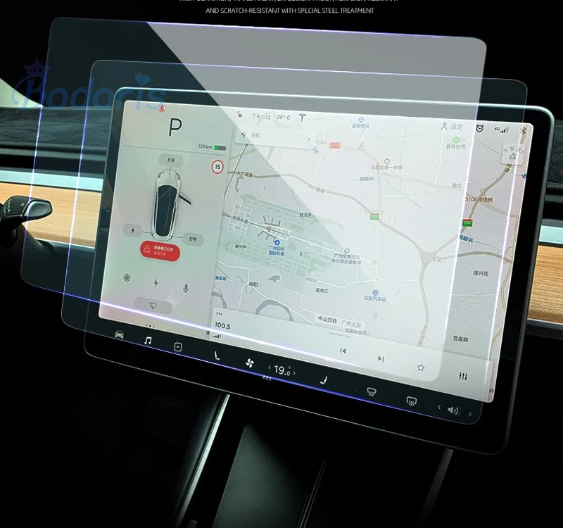 Аксессуары для Tesla модель 3 автомобильный навигатор 1" сенсорный экран защитная пленка сенсорный экран Закаленное стекло протектор
