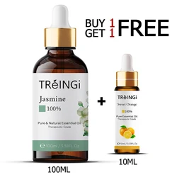 10ml 110ml Pure Natural Jasmine Essential Oil Diffuser Plant Aroma Oil Lavender Eucalyptus Mint Lemon Rose Ylang Ylang Tea Tree