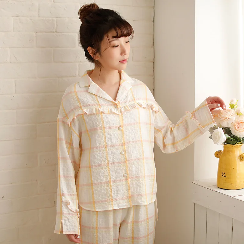 

New Products WOMEN'S Suit Tracksuit Pure Cotton 100% Cotton Gauze Women's Pajamas