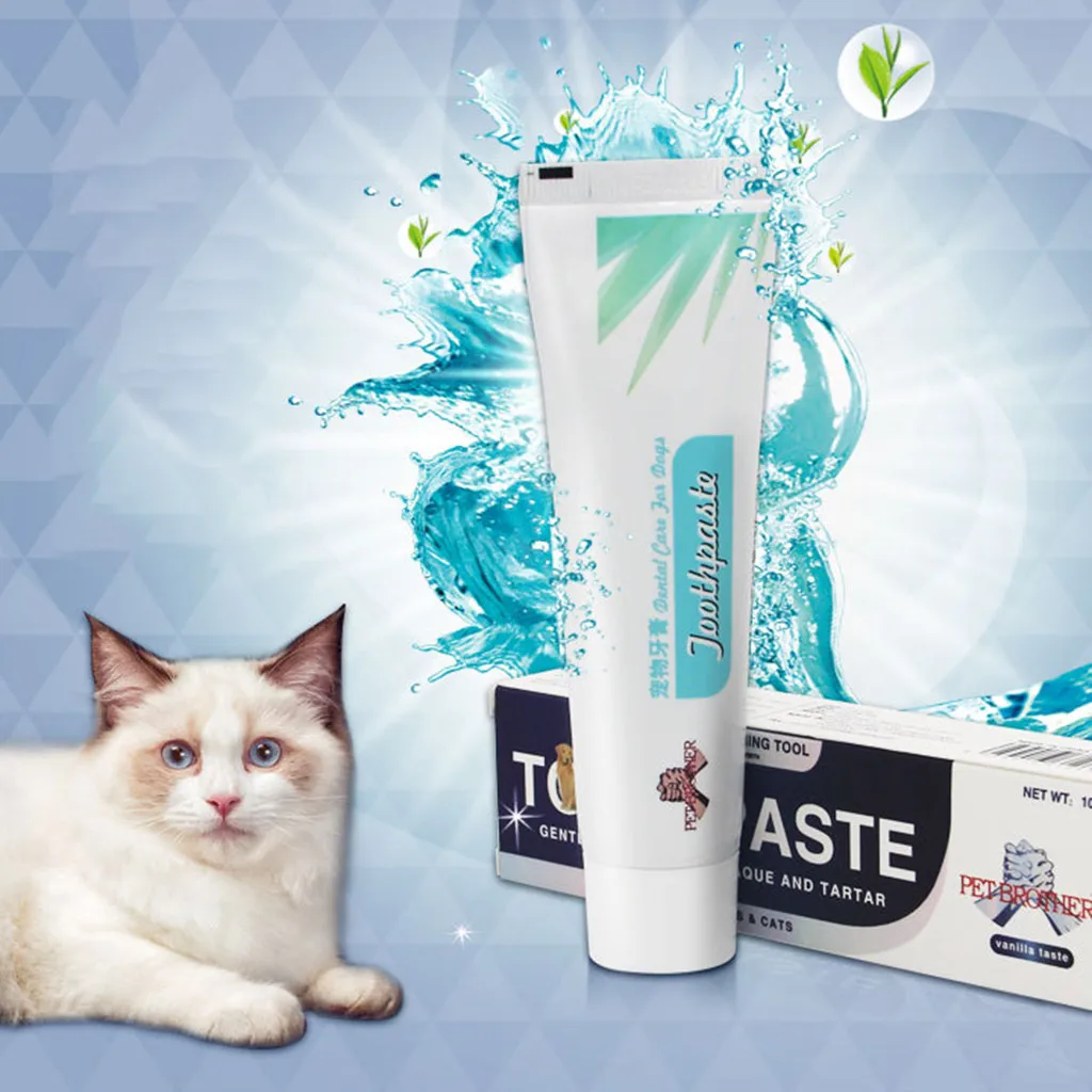New Pet Enzymatic Toothpaste For Dogs Helps Reduce Tartar and Plaque Pet Dog Vanilla Toothpaste Drop shipping