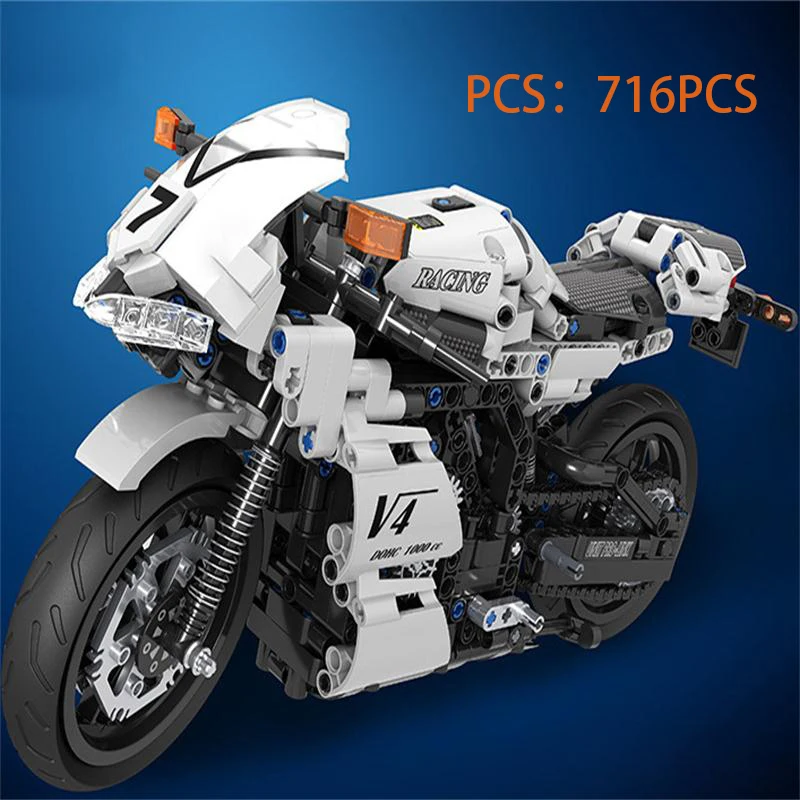 

Fashion 716 Pcs Racing Series Building Blocks Creative Racing Motorcycle Model Brick Toys For Children Birthday Best Gifts