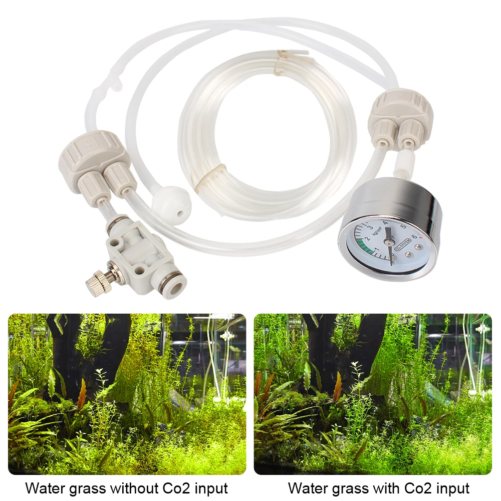 DIY CO2 Valve Diffuser Fish Tank Water Grass Pressure Air Flow Device Aquarium Supplies CO2 Generator System Kit