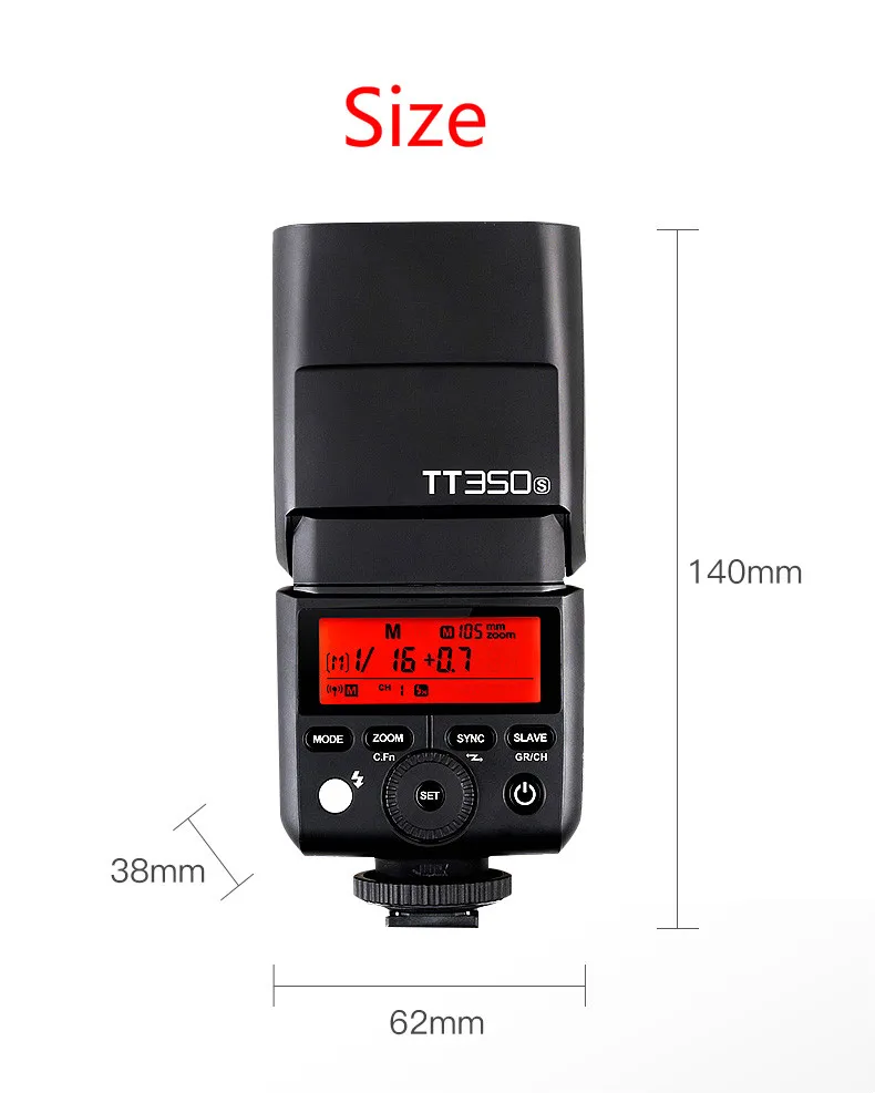 Godox Mini Speedlite TT350S вспышка для камеры TTL HSS GN36 Sony/Canon/Nikon/Olympus/Fujifilm беззеркальная DSLR