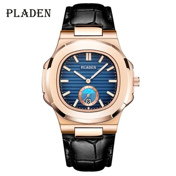 

PLADEN Quartz Wristwatch Men Top Brand Luxury Luminous Pointer Leather Watch 30M Waterproof xfcs Reloj Hombre Sport Male Watches