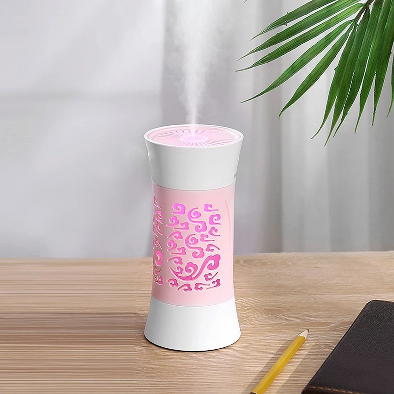 

260Ml Home Car Purifier Atomizer Hollow Cup Aroma Diffuser USB Mini Air Humidifier Colorful LED Night Light with USB Small Fan