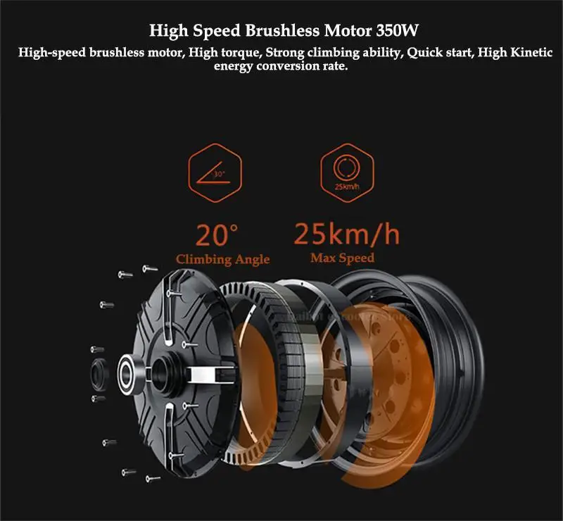 8 Inch 2Wheeled Electric Scooter 36V 350W 45KM Electric Scooters Folding Electric Kick Scooter For Adult With Cruise Control (19)