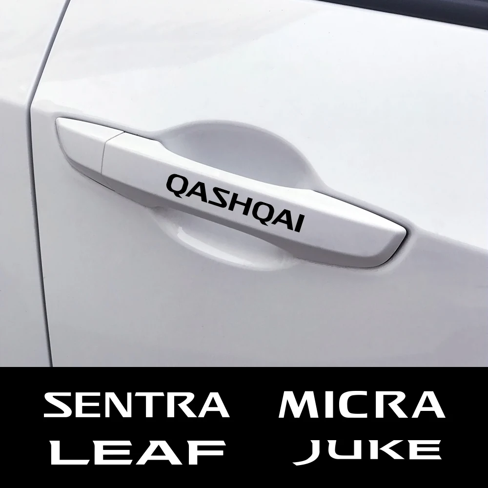 4 шт./компл. наклейка на дверную ручку автомобиля для Nissan Qashqai Juke Leaf Micra Sentra патруль
