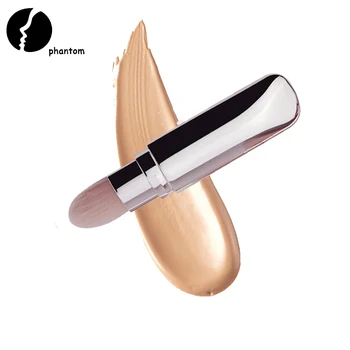 

1PC 11cm Portable Retractable Oval Foundation Brush Pink Lipstick Pattern Flat Foundation Cream Brush Blender Makeup Brushes