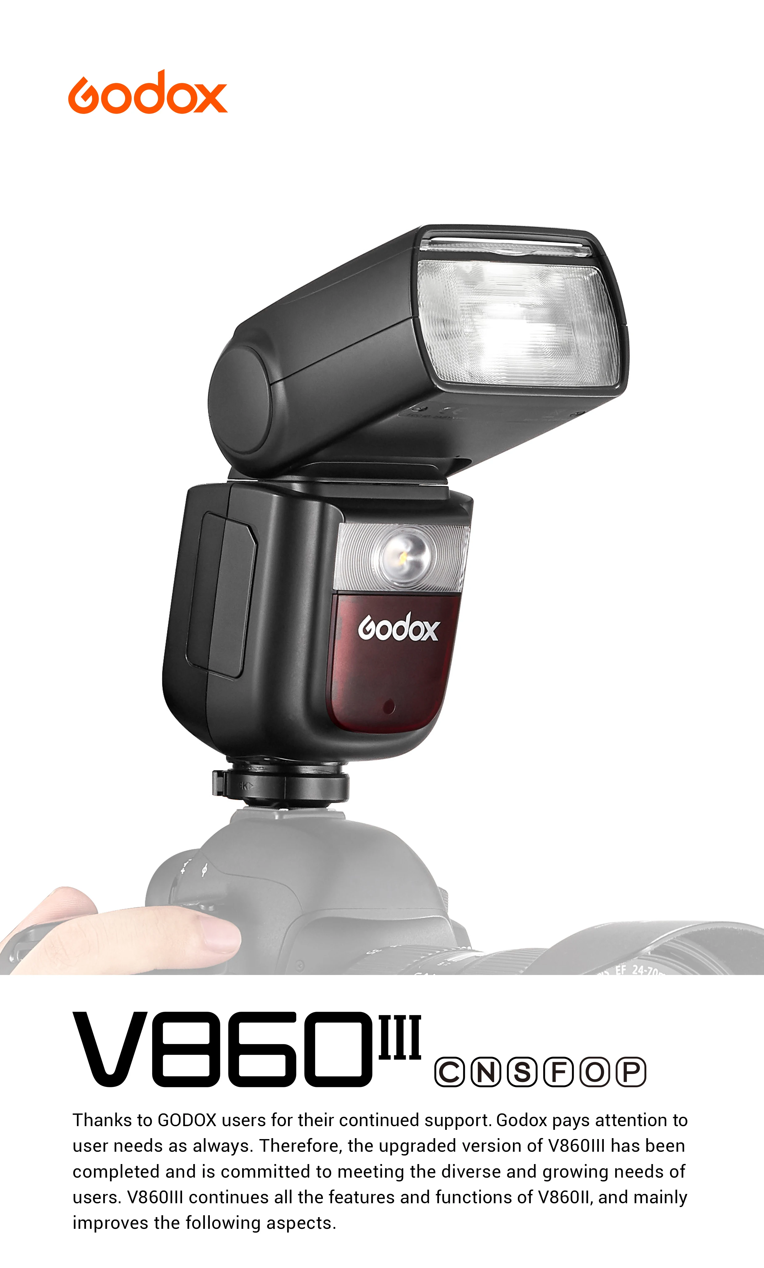 GODOX V860III V860 III 1/8000S 2.4G E-TTL II HSS Camera Flash