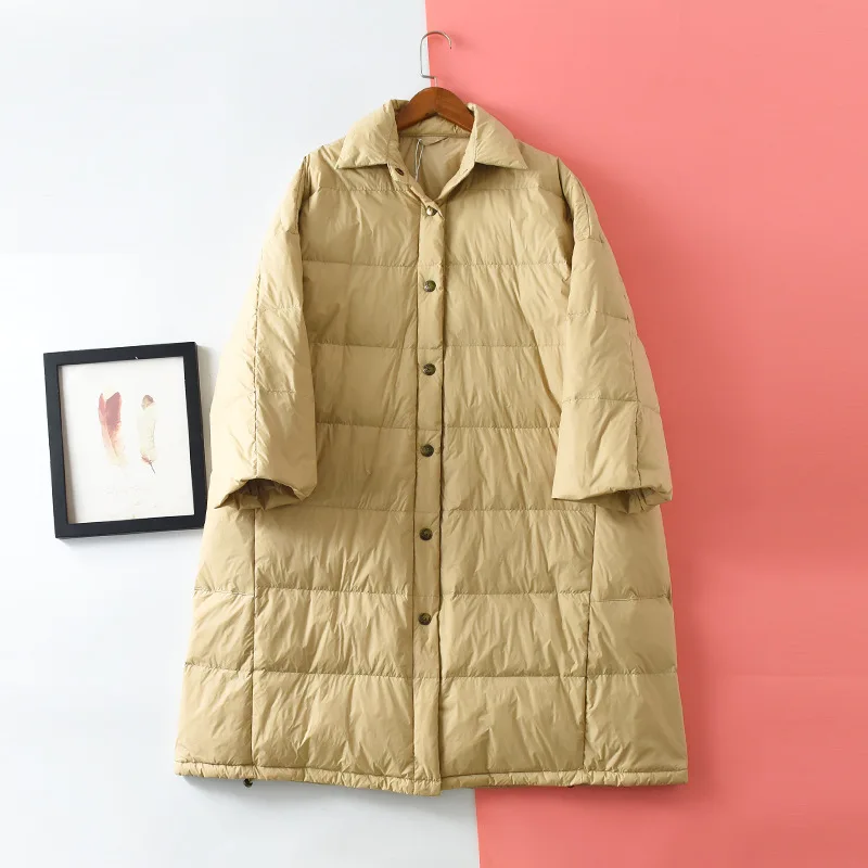 

Shuchan Long Winter Down Jacket for Women 90% White Duck Down Single Breasted Solid Warm Abrigos Mujer Invierno 2019 new
