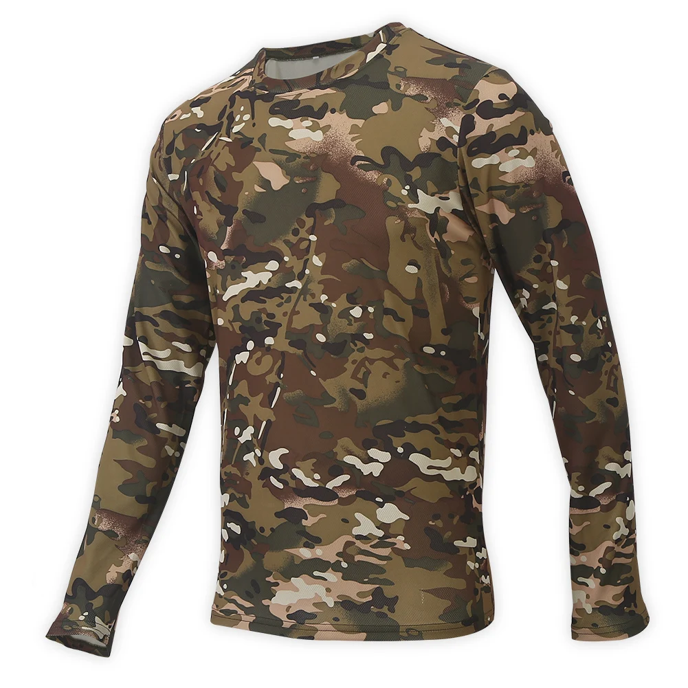 

Free Shipping Hot 2019 Tunsevhy New Fitness Compressed T-Shirt Camouflage Fitness To Join 3 D Long Sleeve T-Shirt Man Clothes