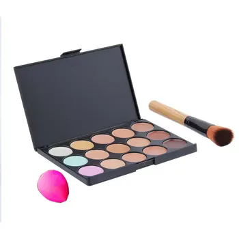 

2018 New 15 Color Contour Face Makeup Concealer Palette Corrector Make up Base Pallete + Sponge Puff + Powder Brush Set Cosmetic
