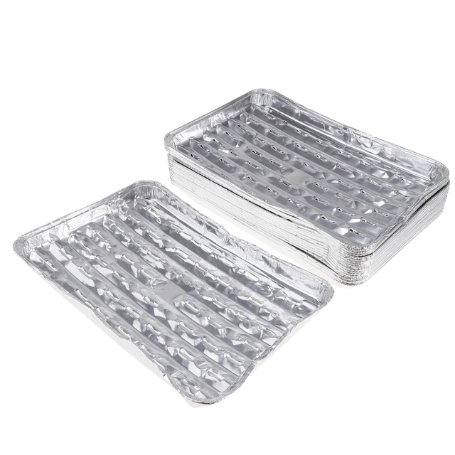 Pack of 25 Aluminum Foil Grill Drip Pans - Bulk Package of Durable Cooking  Trays - Disposable BBQ Grease Pans - Made in USA - Great for Baking,  Roasting, and Cooking 