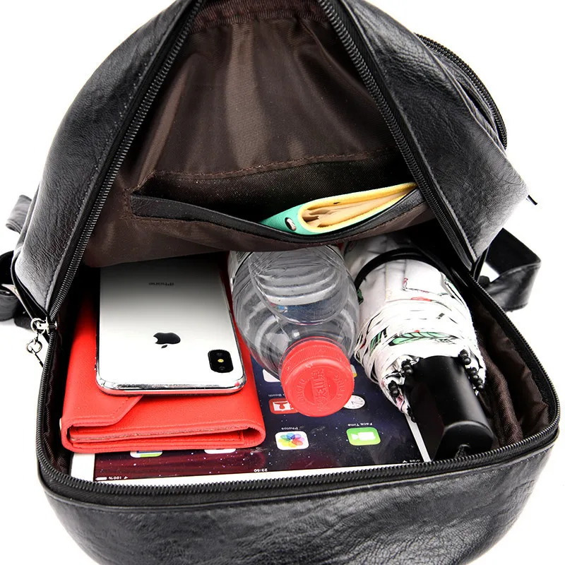 Black Backpacks Women Designer High Quality Soft Leather Fashion Back Bag Brand Mochilas Mujer 2019 Packbag Female Travel Bags