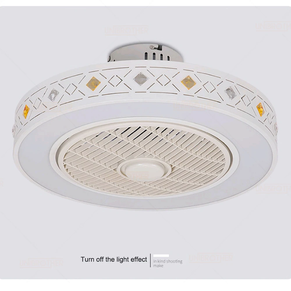 50-55cm Smart Ceiling Fan Control with Cell Phone Wi-Fi modern lighting circular Indoor home decora round ceiling fan with Light