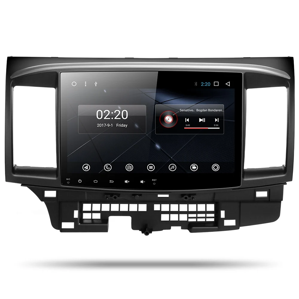 Without canbus Автомобильный DVD для Mitsubishi Lancer 2005- с 10,1 дюймов 2 DIN gps Радио Видео плеер автомобильная навигация Android 9,0 PX6 - Цвет: Without canbus
