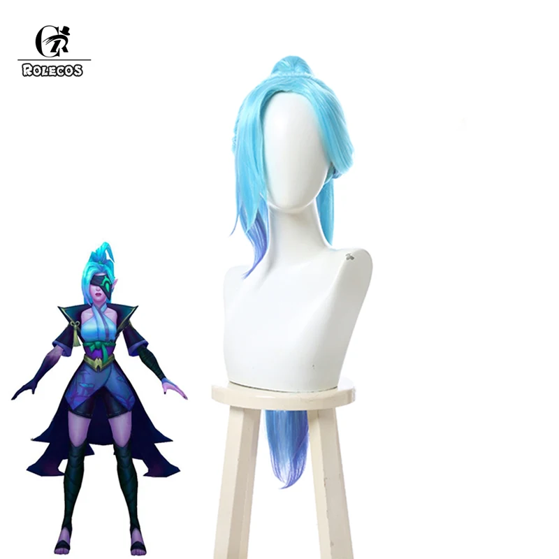 

ROLECOS LOL Spirit Blossom Vayne Cosplay Wig LOL Cosplay Game Vayne Wigs 70CM Gradient Long Ponytai Women Halloween Headwear