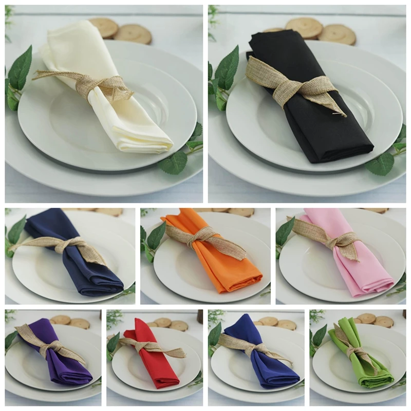 30pcs Polyester Table Linen Napkin Wedding Table Cloth Napkins For