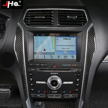 

JHO REAL Carbon Car Front Center Console Panel Side Overlay Cover Trim For Ford Explorer 2011-2019 2017 2018 2016 Limited Sport