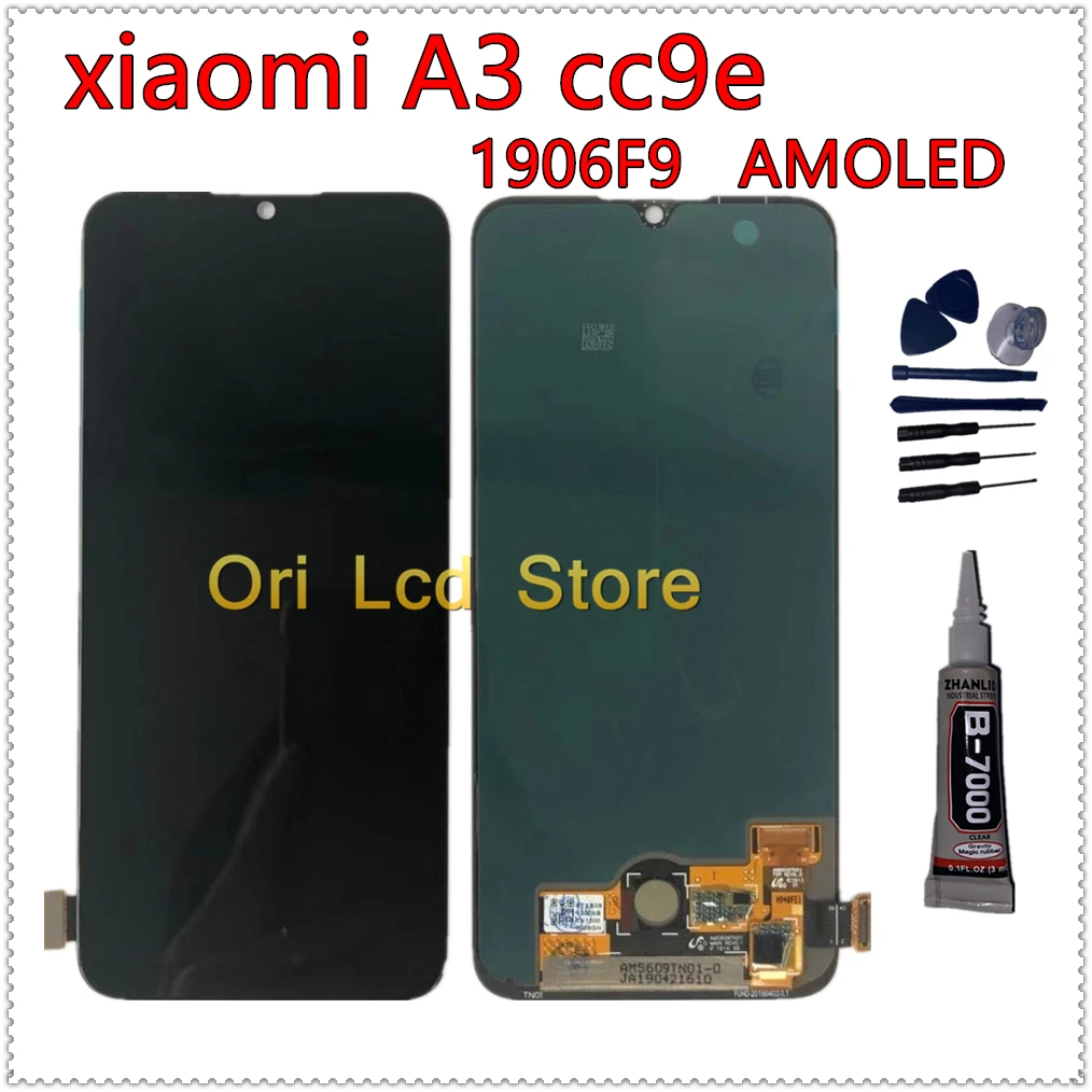 AMOLED для xiaomi mi A3 ЖК OLED дисплей сенсорный экран с рамкой для xiaomi mi A3 1906F9 CC9E OLED ЖК-дисплей сенсорный экран