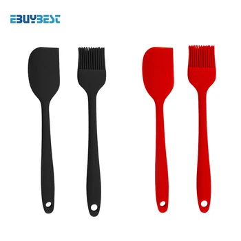 

2 Pcs Heat Resistant Silicone Spatula Brush Baking Bakeware Breadok Brush Pastry Oil Cream BBQ Tools Pastry Tools