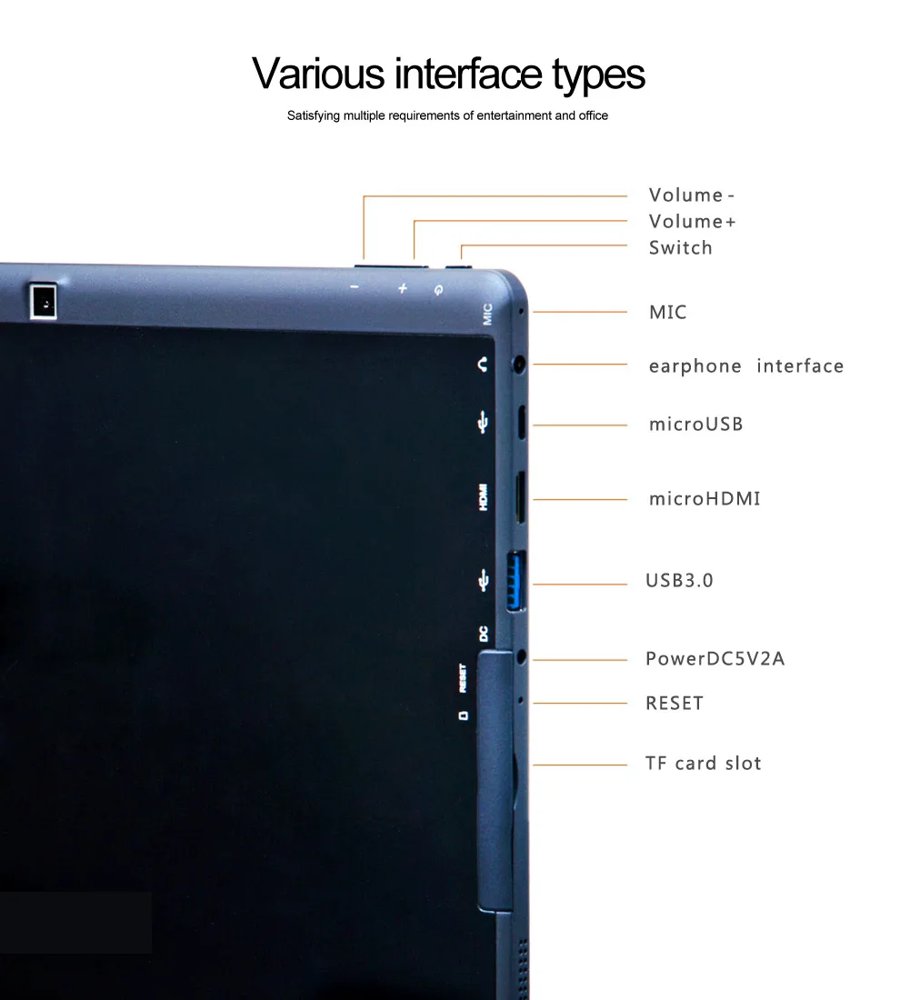10,1 дюймов 1280*800 W10 2 в 1 планшетный ПК двойная ОС Win10 Android 5,1 Z8350 четырехъядерный 2G 32G/4G 64G HDMI Bluetooth 2,0/5.0MP