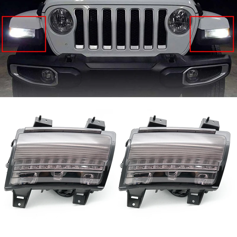 Светодиодный светильник DRL указателя поворота, совместим с Jeep Wrangler JL-, версия США/ЕС