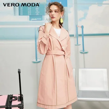 

Vero Moda Women's Slim Fit Lapel Collar Bleted Trench Coat| 319321553