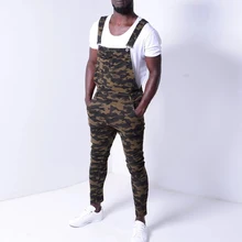 Мужские джинсовые комбинезоны с камуфляжным принтом, повседневные облегающие Летние Осенние повседневные мужские комбинезоны