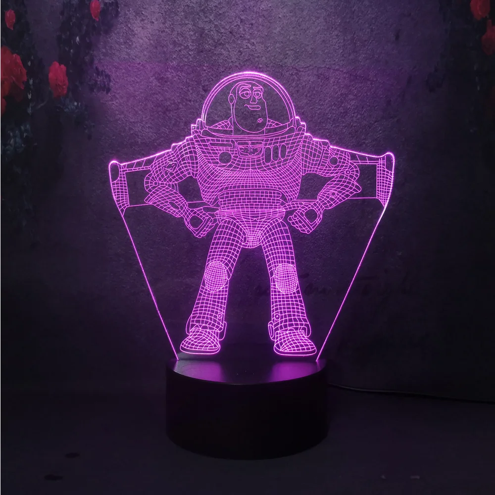 Мультяшный светильник Buzz креативный RGB Ночной История игрушек аниме фэнтези