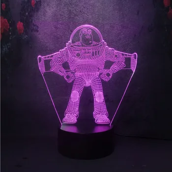 

Cartoon Buzz Lightyear Creative RGB Charge Night Light Toy Story Anime Fantasy Adventure Movie 3D LED Multicolor Flash Lamp Lava