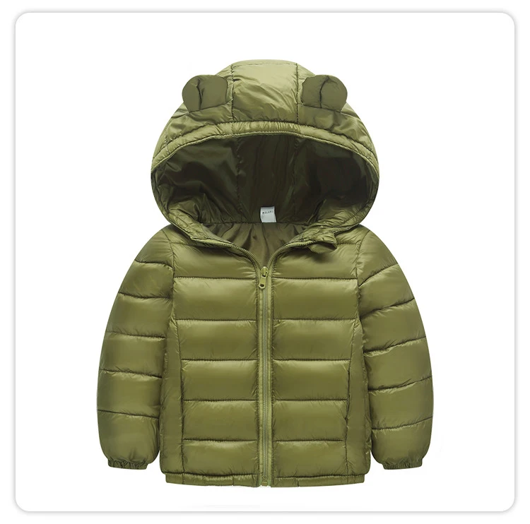 Зимние куртки для мальчиков; модные хлопковые толстые ветровки; Повседневная Верхняя одежда для маленьких девочек; Детское пальто с капюшоном; 13 цветов - Цвет: dark green
