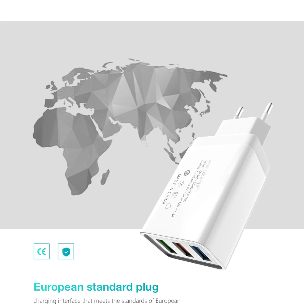 18 Вт USB зарядное устройство 1а/2а настенный мобильный телефон зарядное устройство для iPhone X Xiaomi Mi 9 Планшет iPad ЕС Быстрая зарядка