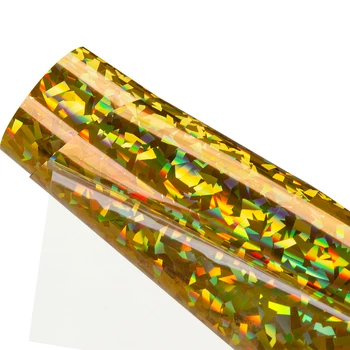

50X300CM SUNICE T-SHIRT VINYL FILM HOLOGRAPHIC CRYSTAL GOLD HEAT PRESS TRANSFER VINYLl for T-SHIRT IRON ON CIRCUT