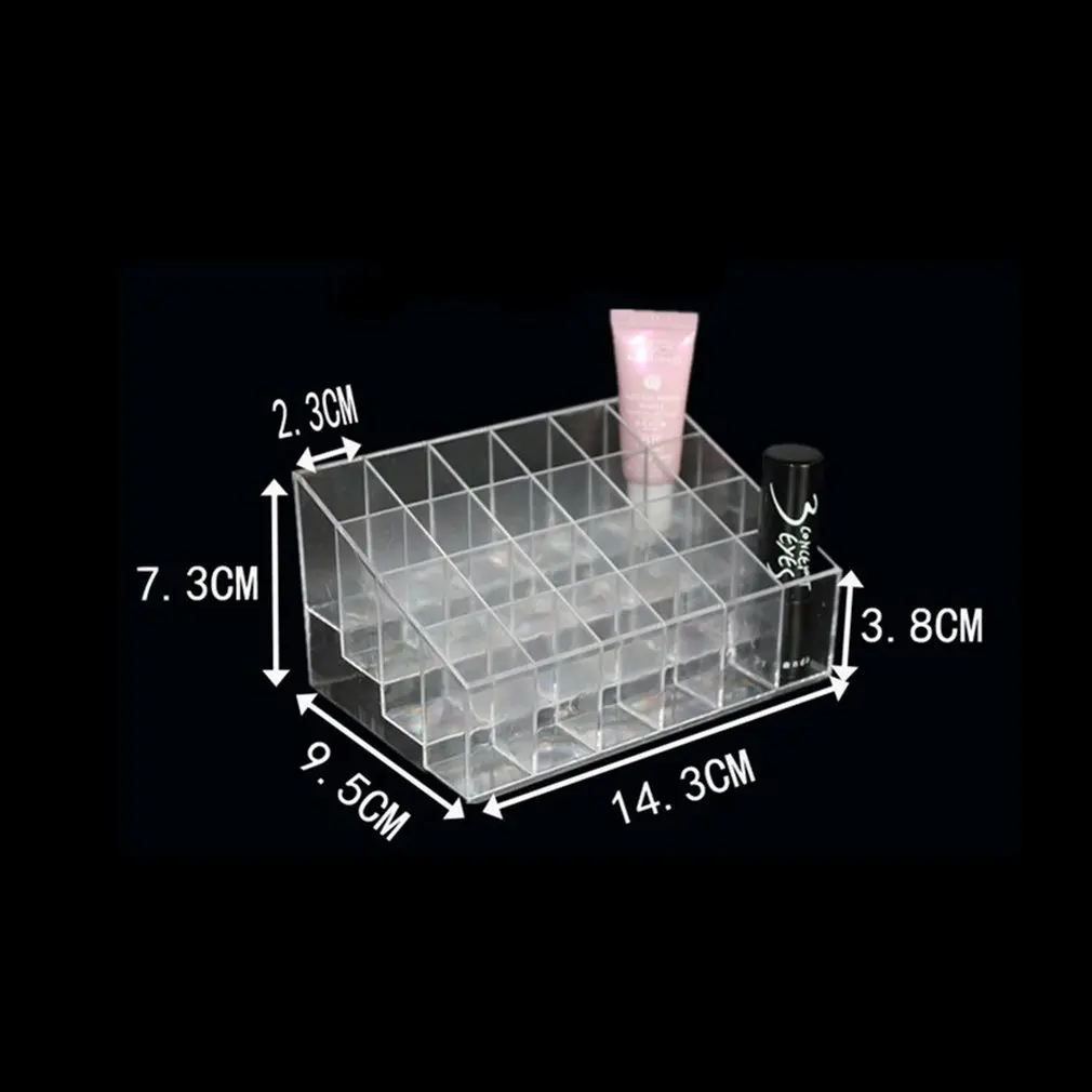 24 Сетки Губная Помада Держатель Макияж Губная помада дисплей подставка для хранения макияж Органайзер акриловая коробка для хранения