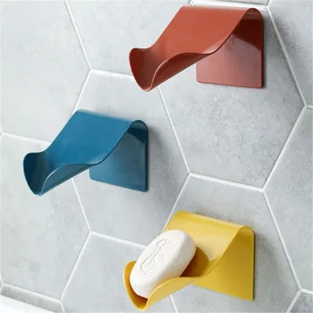 

High Quality Seamless Wall-Mounted Soap Holder Hole-Free Soap Box Drainage Storage Finishing Racks Bathroom Drain Racks
