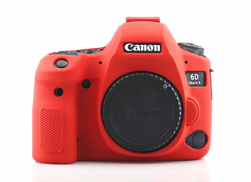 Силиконовые Камера чехол для цифровой однообъективной зеркальной камеры Canon EOS R 1300D T6 M50 5D II III IV 5D3 5D4 4000D T100 800D T7i 6D II 6D2 80D 200D 250D SL2 SL3 750D - Цвет: 6D Mark II Red