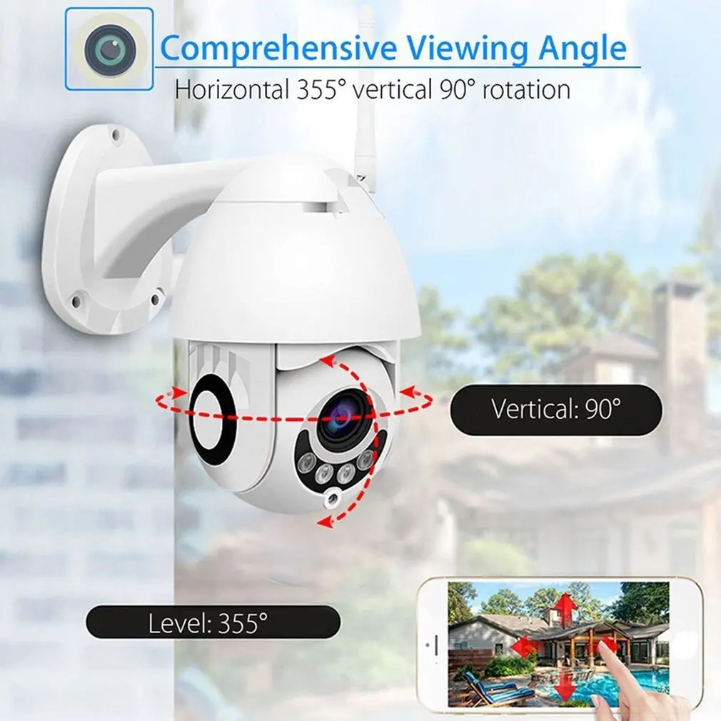 

1080P Outdoor PTZ IP Camera CCTV Security Speed Dome Camera Surveillance WIFI Cloud Storage Night Vision Motion Detection