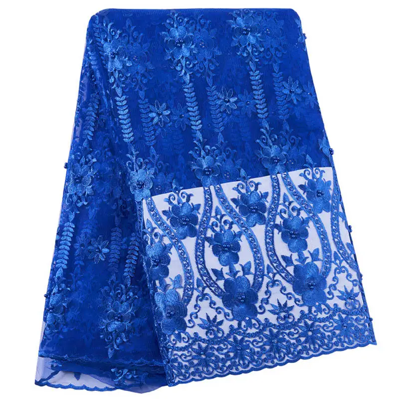 royal blue Высокое качество, Африканское французское кружево, красная ткань, швейцарская вуаль, кружево в швейцарском стиле с камнями, кружевная ткань - Цвет: royal blue