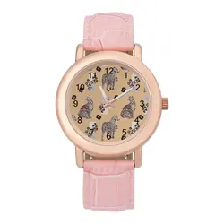 Reloj de cuarzo con estampado de leopardo para mujer, cronógrafo de pulsera de acero con diseño Original deportivo, de animales salvajes