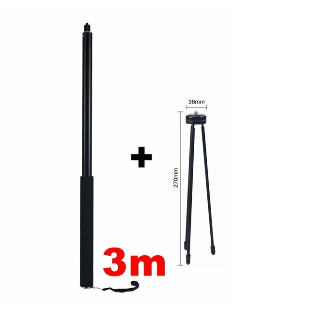Красный Для Insta360 one X 3M удлиняющий шест палка для селфи алюминиевый сплав Insta 360 One X монопод селфи палка панорамная камера аксессуары - Цвет: Красный
