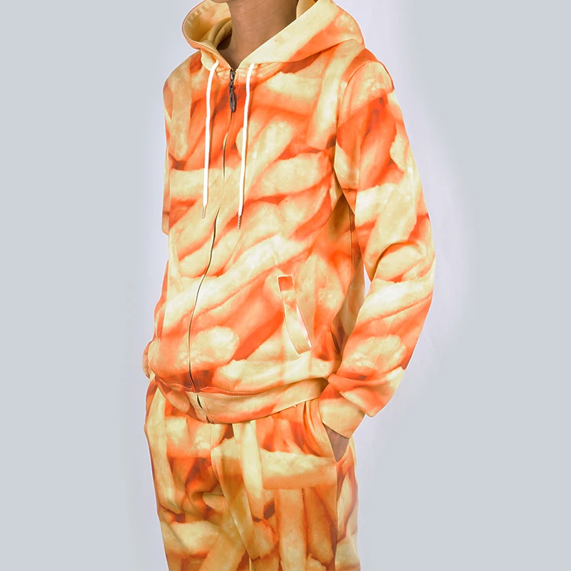 UJWI Men/Women Chips Casual Tracksuit French fries Streetwear Sweatshirt And Pants 3d Yellow Zip Hoodie Pullovers Couple suit UJWI Men/Women Chips Casual Tracksuit French fries Streetwear Sweatshirt And Pants 3d Yellow Zip Hoodie Pullovers Couple suit