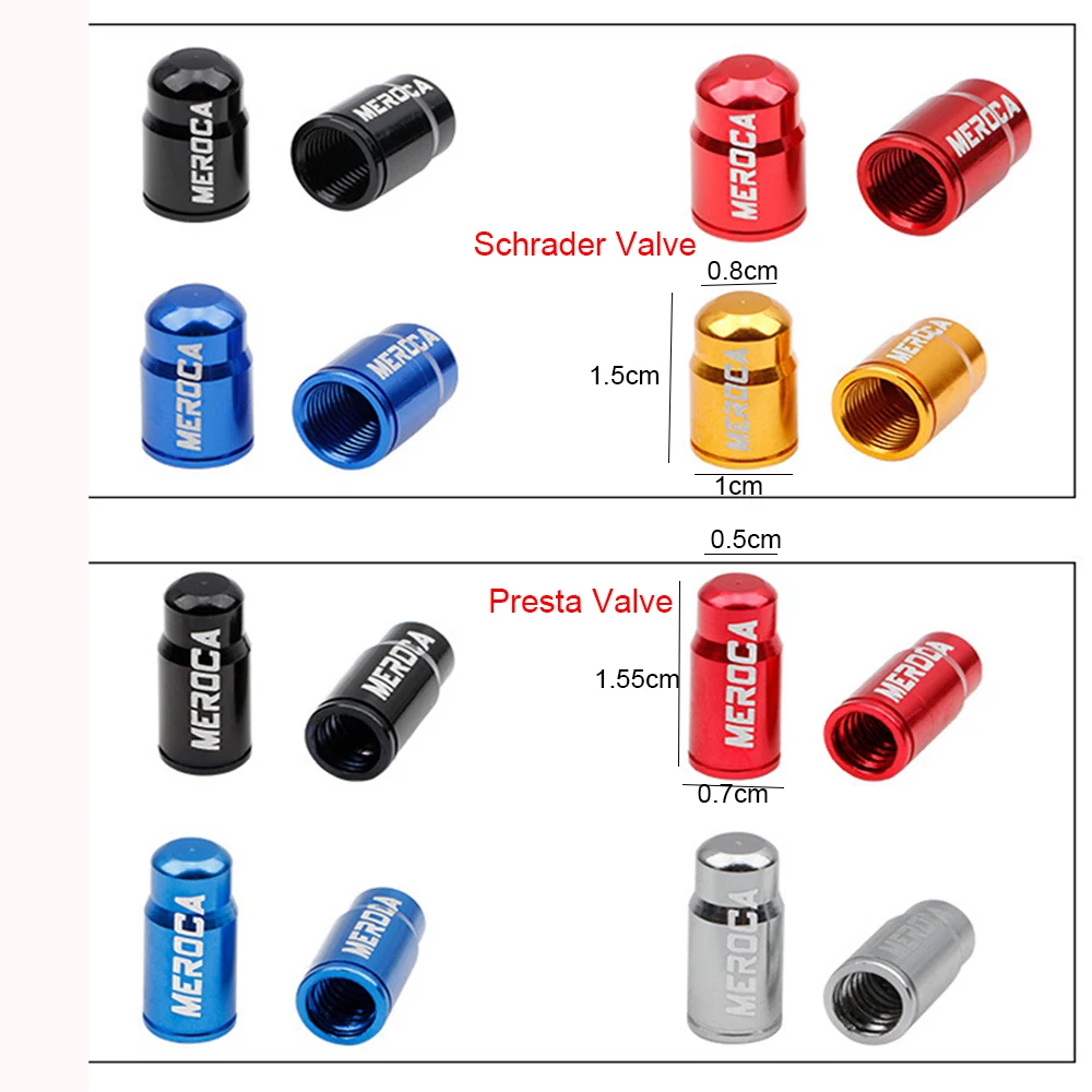 1Pair Aluminum Alloy Bicycle Valve Cap Schrader/Presta Valve Dust Cover MTB Mountain Road Bike Protector Accessories