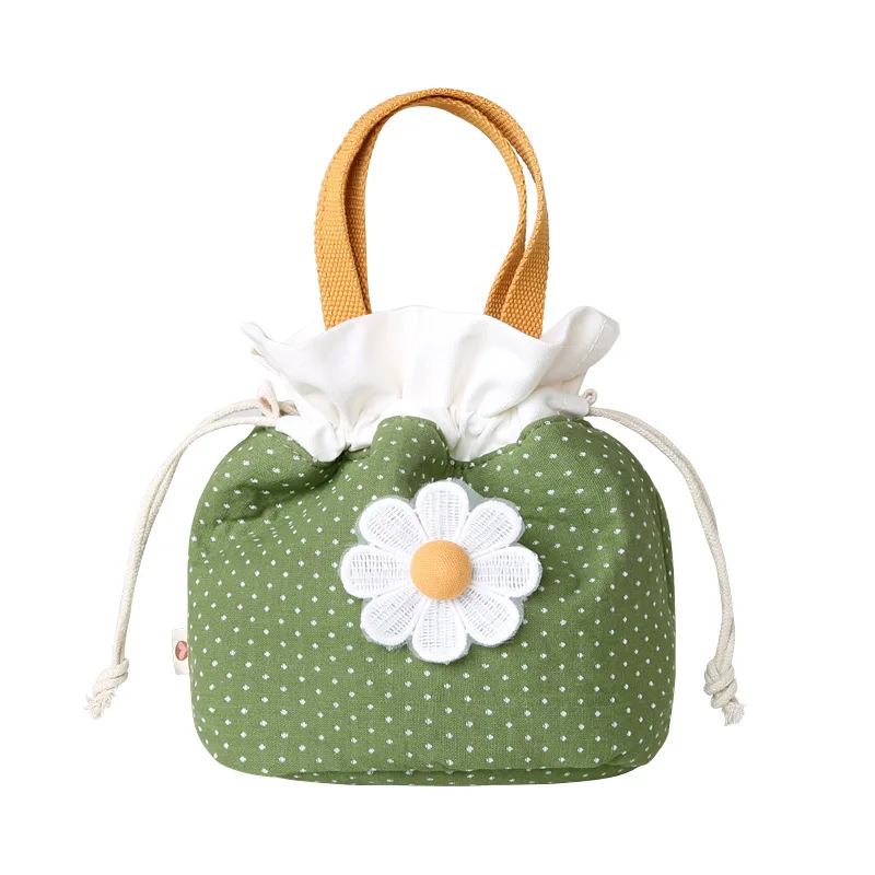 

Fresh Daisy Bento Box Bag Lunch Box Bag Mobile Phone Drawstring Bag Fresh Handbag Walk Small Bag