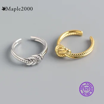 

925 Sterling Silver ring for women Knotted wedding ring Lovers Wedding ring Silver Exquisite Female Golden Fashion jewelry gift